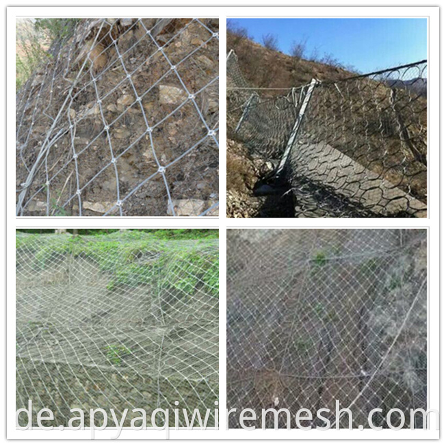Neigungsschutzzaun für Berg SNS Hangschutznetz Netting Stahl Kabel gewalztes Netto GPS2 Rockfall Barriere Netz